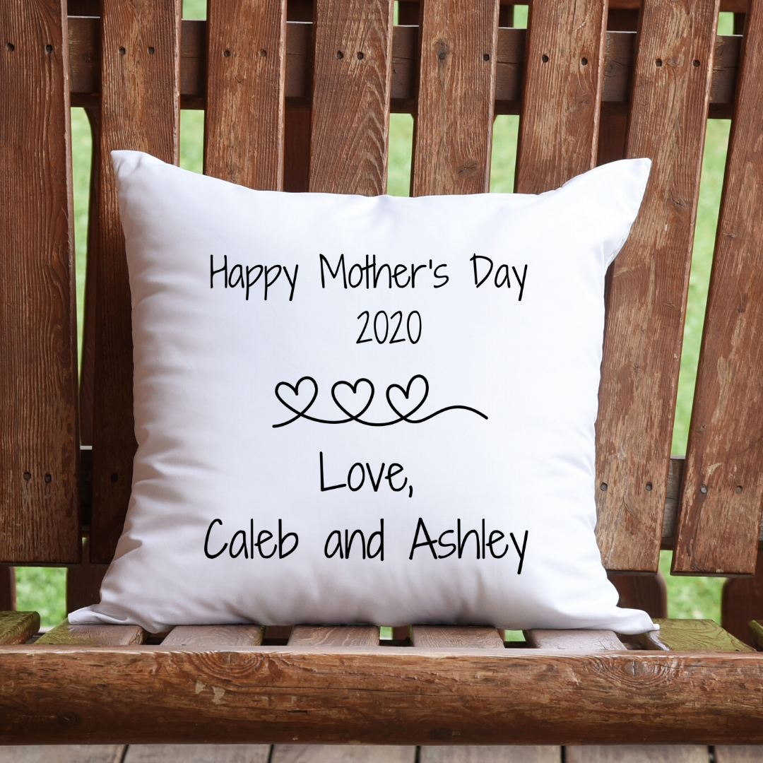 Mother’s Day personalized pillow - white pillow Shabby Lane