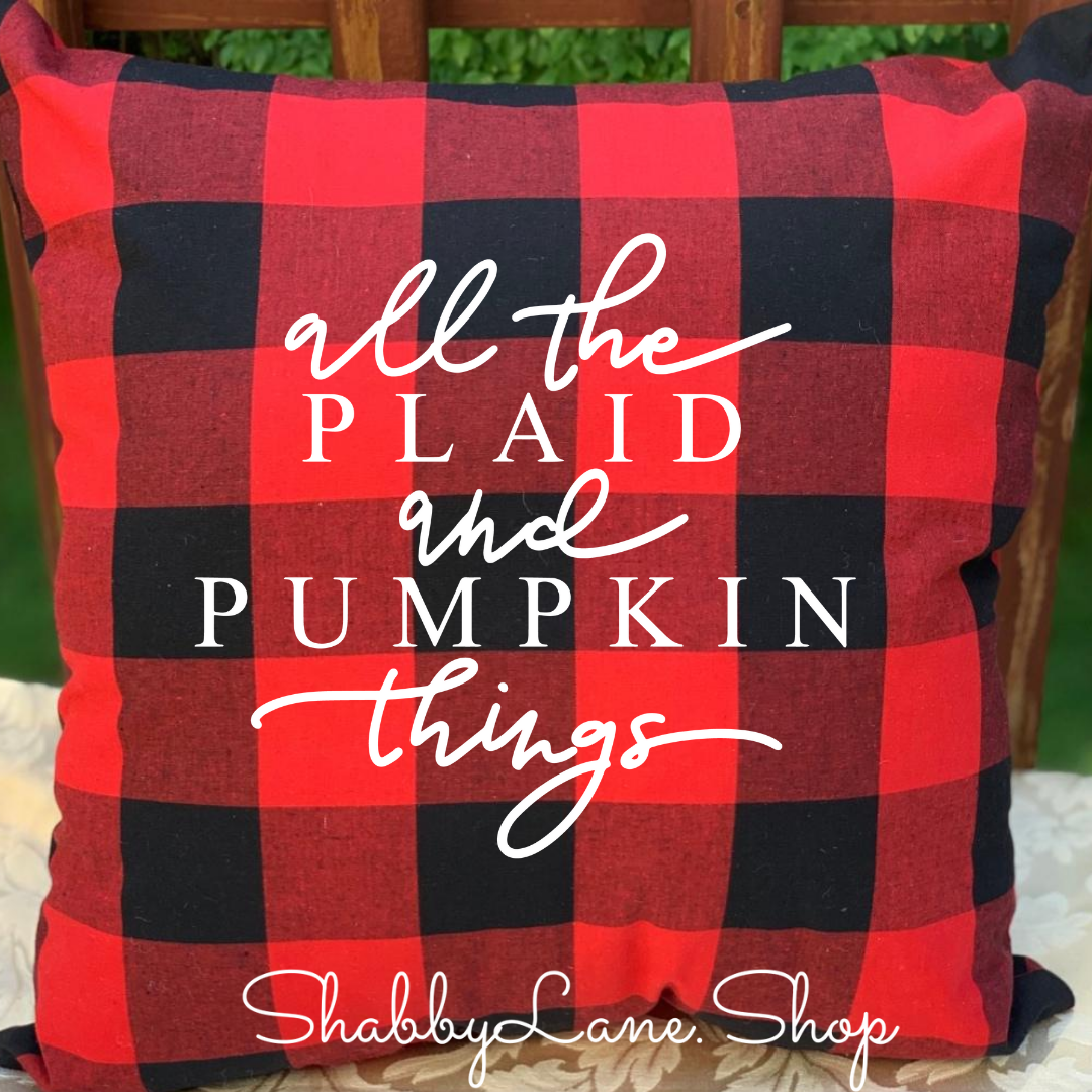 All the plaid! - Red Buffalo plaid pillow Shabby Lane