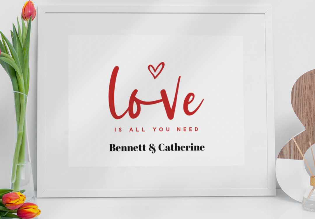 Love is all you need - personalized 8x10 print Shabby Lane