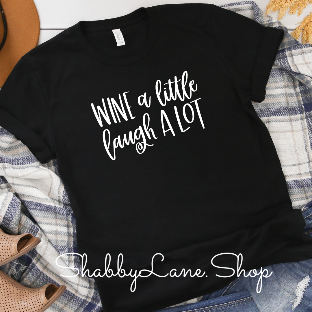 Wine a little - black t-shirt tee Shabby Lane