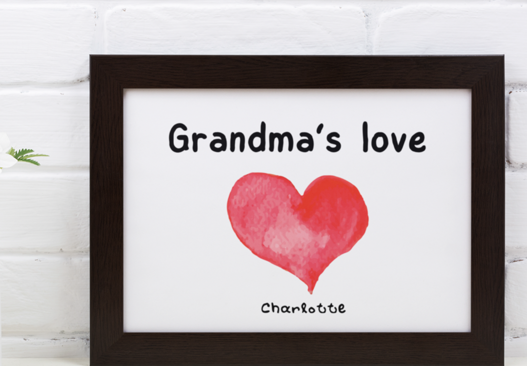 Grandma’s Loves 1 child name - personalized 8x10 print Shabby Lane
