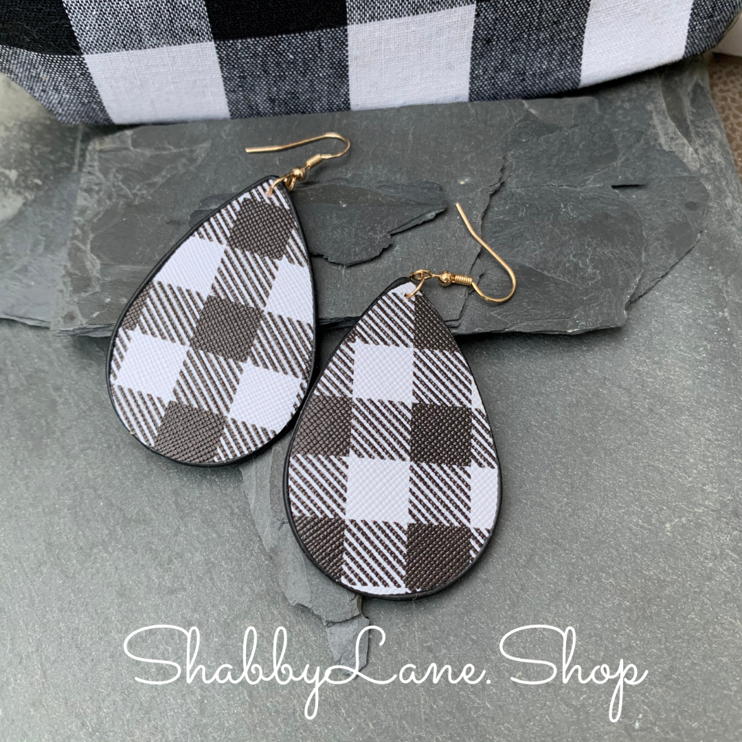 Buffalo plaid earrings -Black Shabby Lane