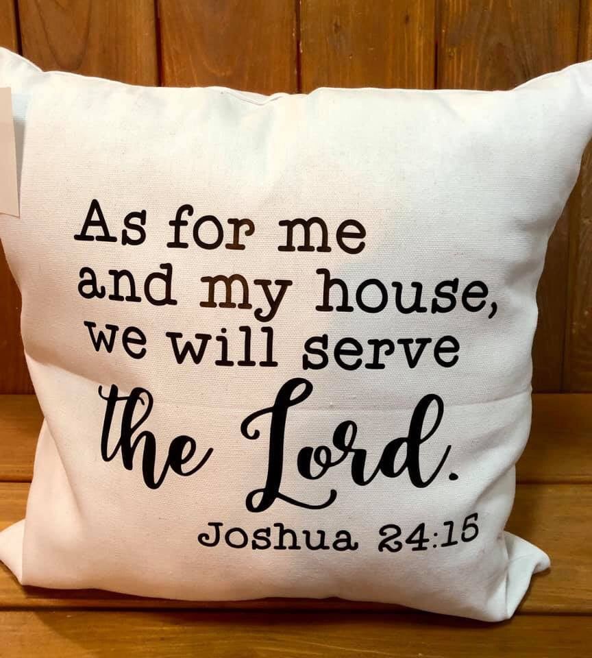 As for me ....serve Lord- white Shabby Lane
