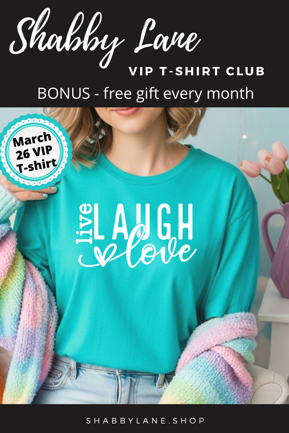 6 month gift subscription- T-Shirt of the Month Club - AND FREE GIFT Shabby Lane