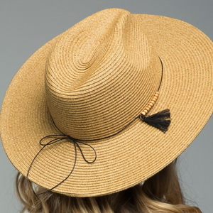 Panama style hat with tassel  Shabby Lane   