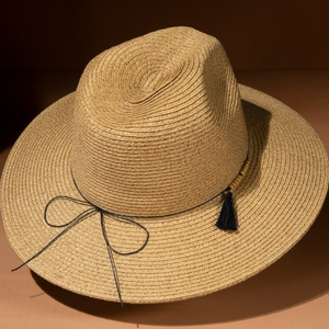 Panama style hat with tassel  Shabby Lane   