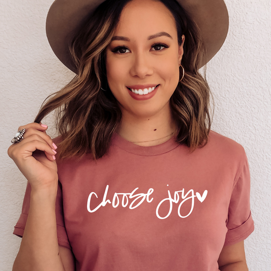 Choose Joy T-shirt mauve tee Shabby Lane   