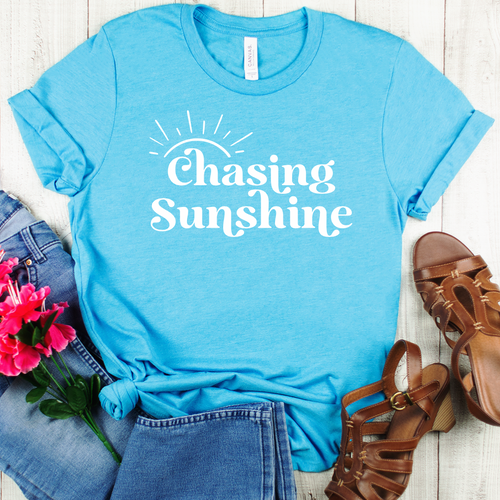 Chasing Sunshine - aqua T-shirt tee Shabby Lane   