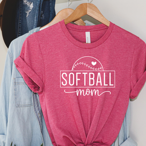 Softball Mom - raspberry T-shirt tee Shabby Lane   