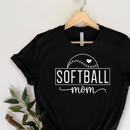 Softball Mom - black T-shirt tee Shabby Lane   