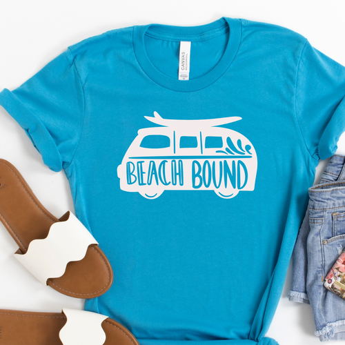 Beach Bound - aqua T-shirt tee Shabby Lane   