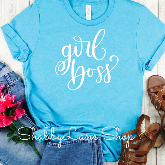 Girl Boss- Aqua tee Shabby Lane   