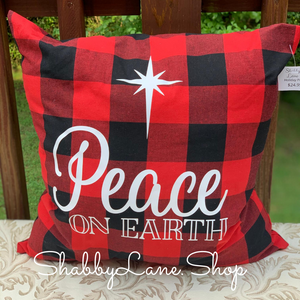 Peace on Earth - Buffalo plaid  Shabby Lane   