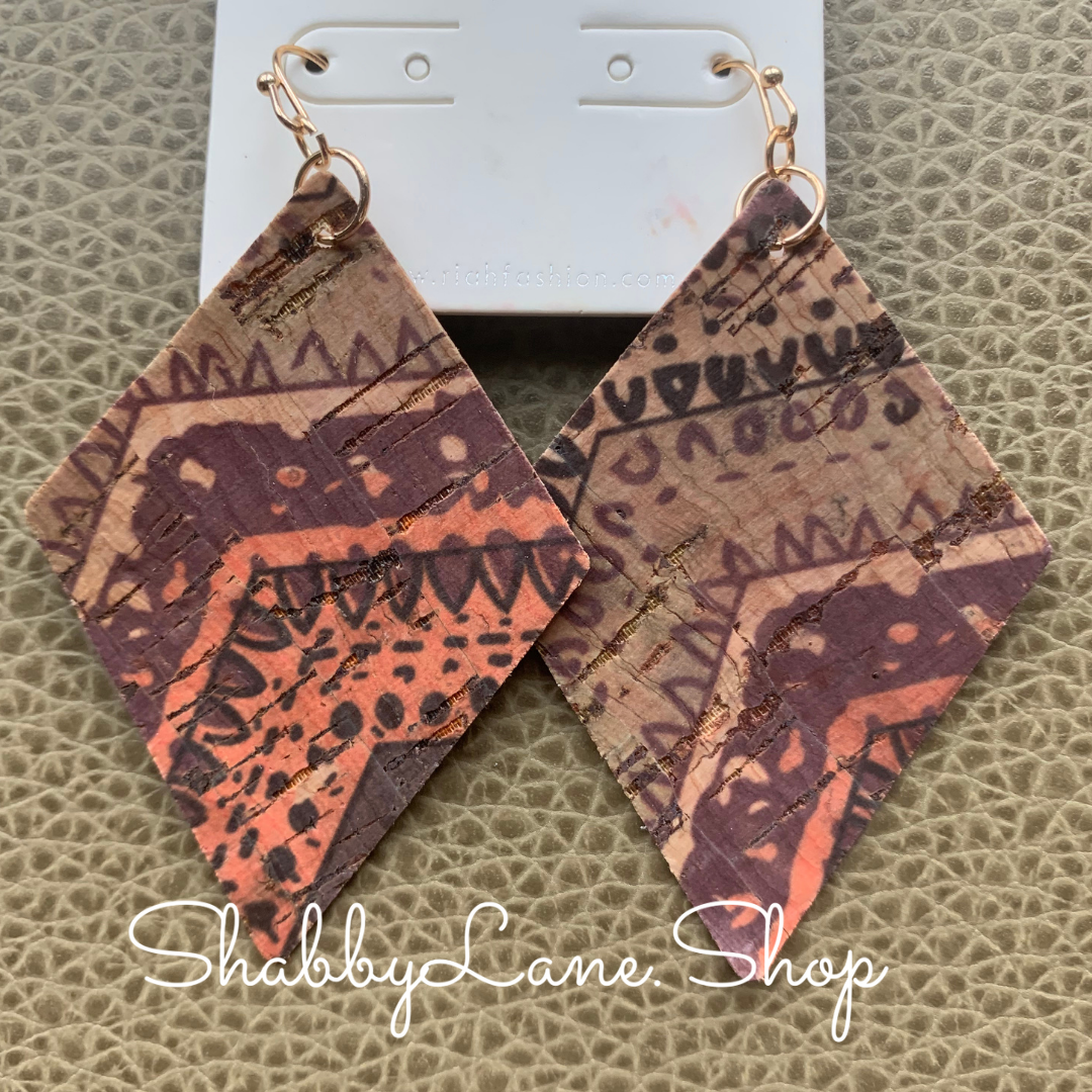 Beautiful cork patterned earrings  Shabby Lane   