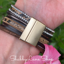 Load image into Gallery viewer, Gorgeous layered bracelet - brown Faux leather Shabby Lane   