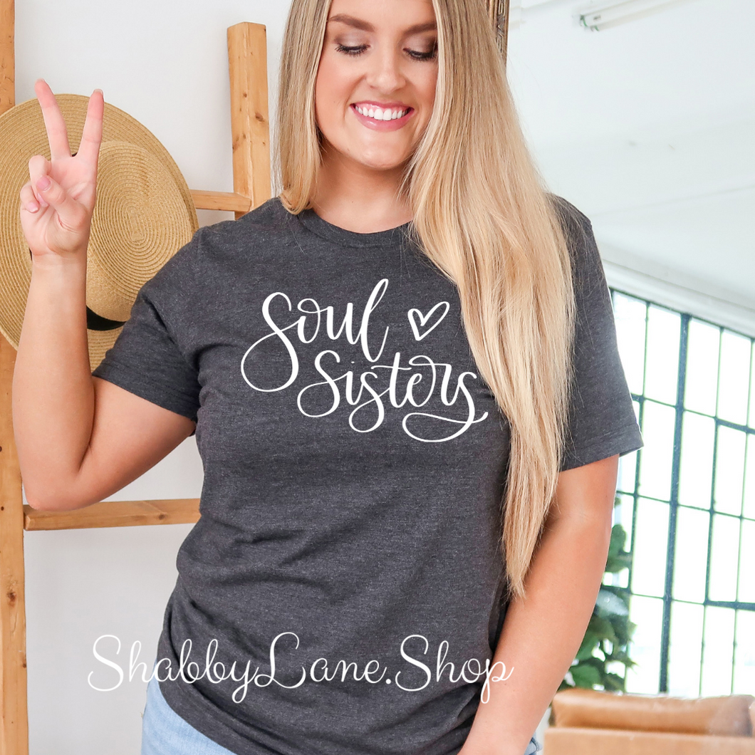 Soul Sisters - dark Gray T-shirt tee Shabby Lane   