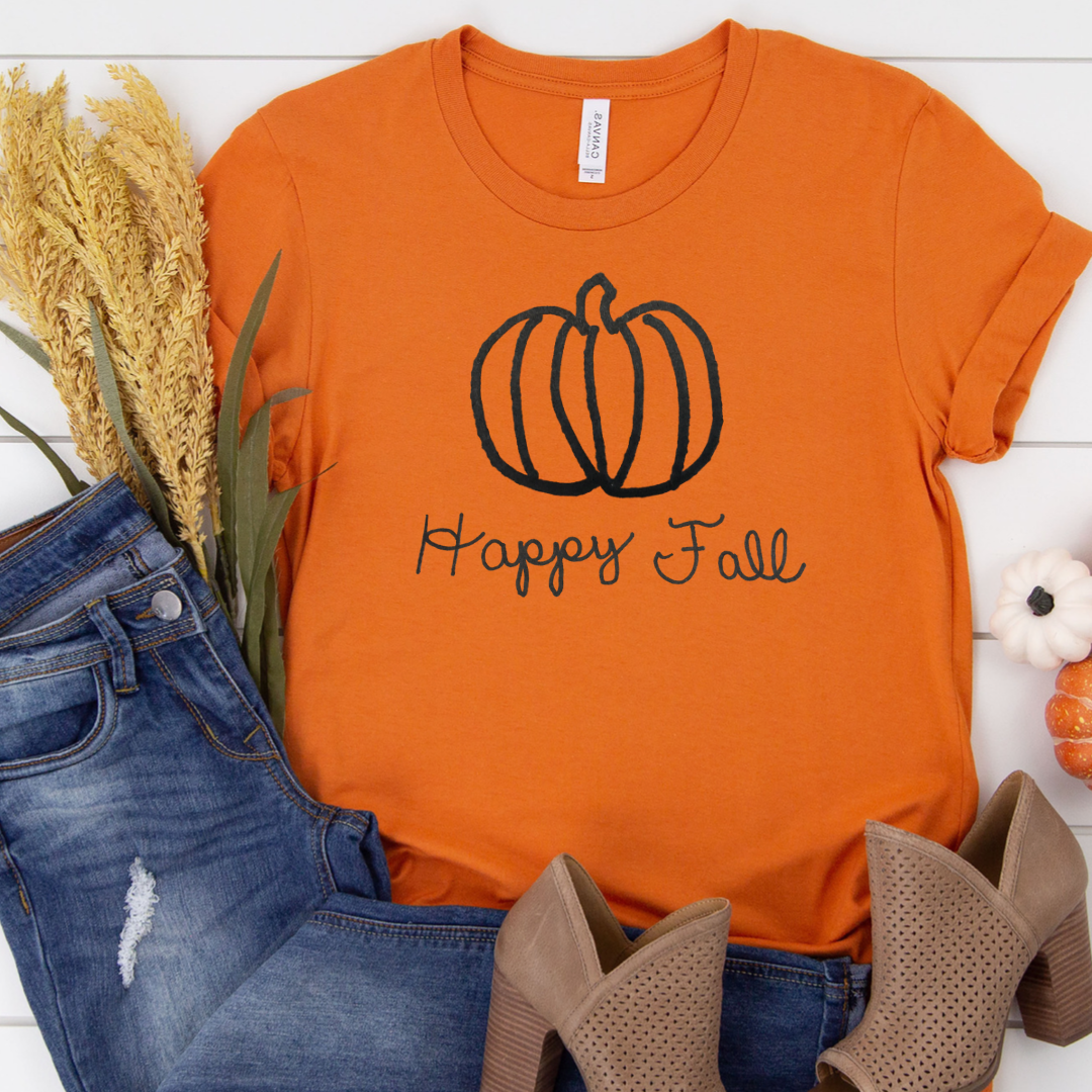 Happy Fall- Cameron Collection Burnt Orange tee Shabby Lane   