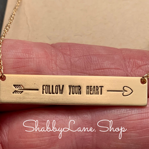 Follow your heart - gold necklace  Shabby Lane   