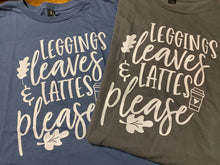 Load image into Gallery viewer, Leggings Leaves and Lattes Please! tee Shabby Lane   