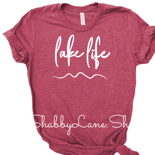 Lake Life- heather Raspberry tee Shabby Lane   