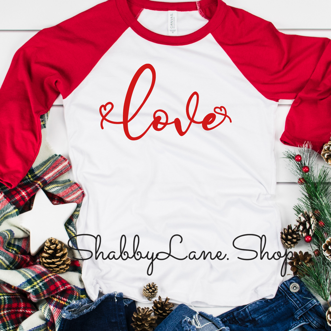 Love - red sleeves tee Shabby Lane   