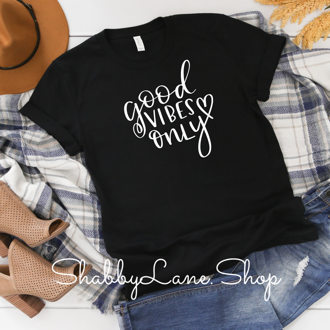 Good Vibes Only - black  T-shirt tee Shabby Lane   