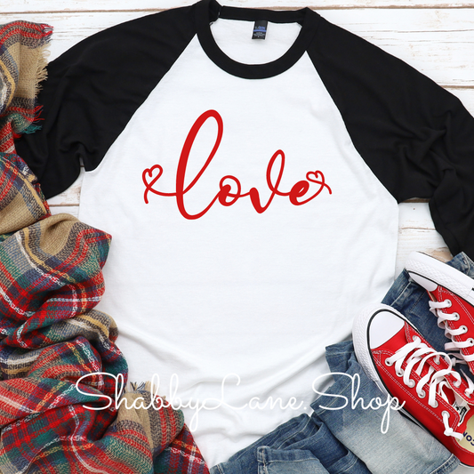 Peace Love - black sleeves tee Shabby Lane   