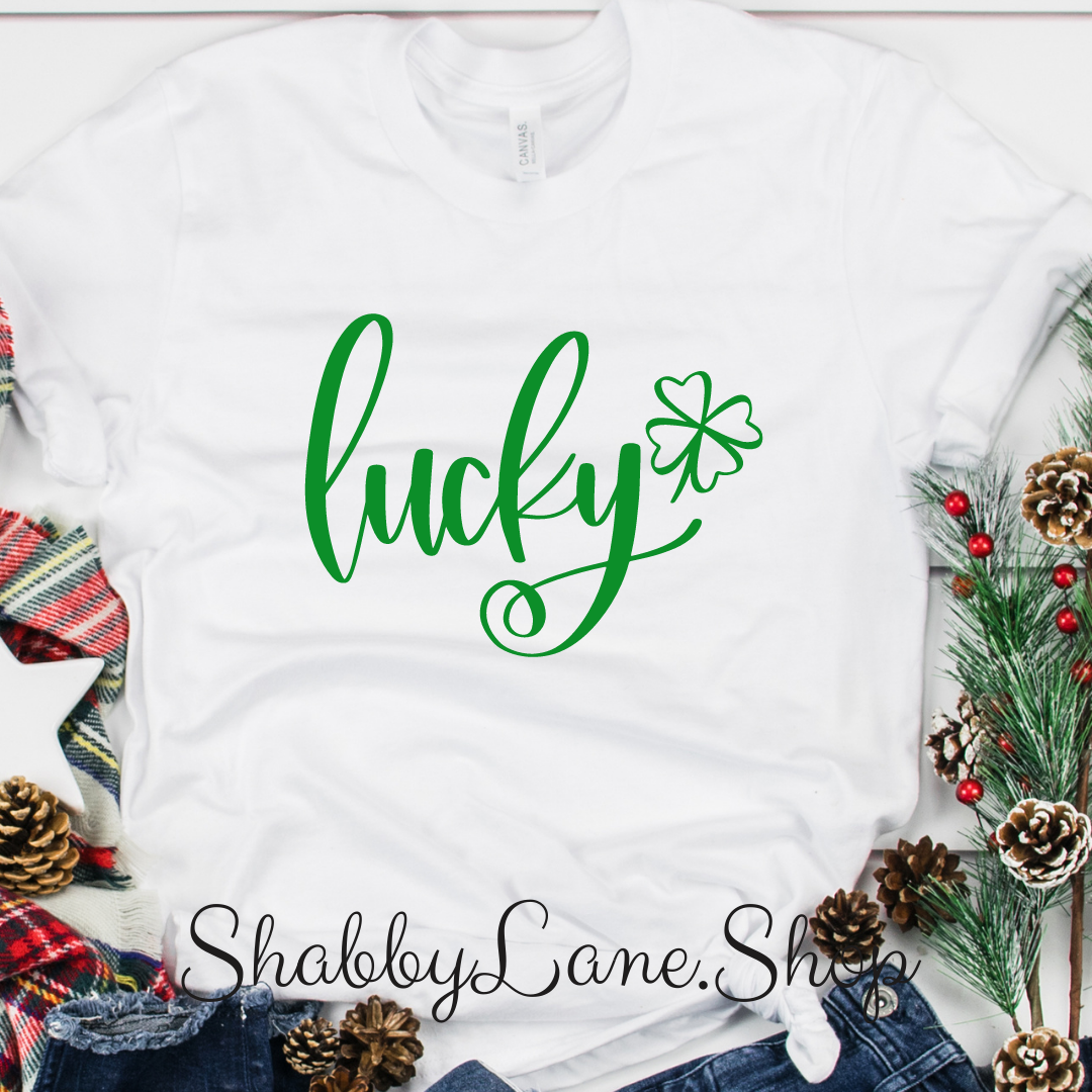 Lucky - T-shirt White tee Shabby Lane   