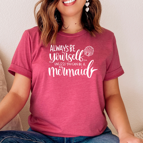 Be a Mermaid T-shirt - Raspberry tee Shabby Lane   