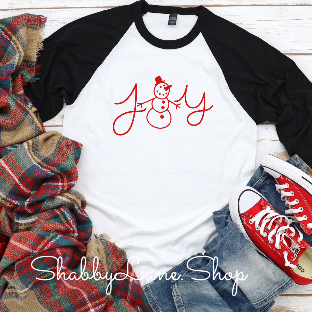 Joy snowman - black sleeves tee Shabby Lane   