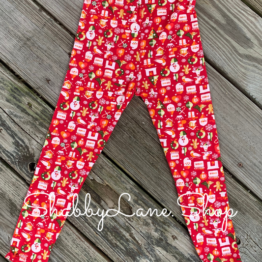 Children’s leggings - red 1  Shabby Lane   