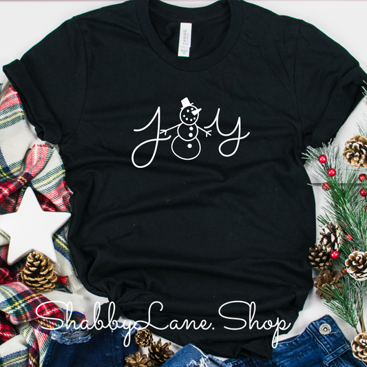 Joy snowman - Black tee Shabby Lane   