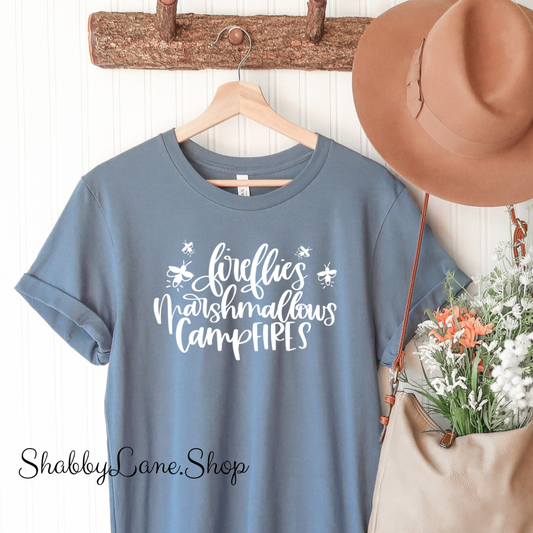 Fireflies and Marshmallows- Blue steel tee Shabby Lane   