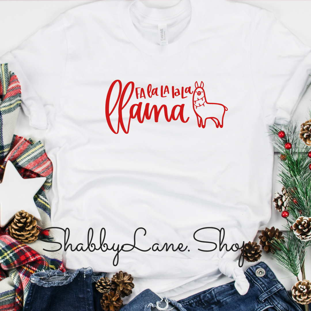 Fala lama - white tee Shabby Lane   