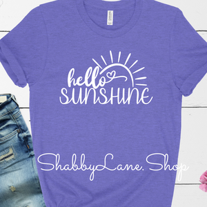 Hello Sunshine! - Heather lavender tee Shabby Lane   