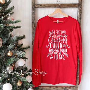 Spread Christmas Cheer- red long sleeve tee Shabby Lane   