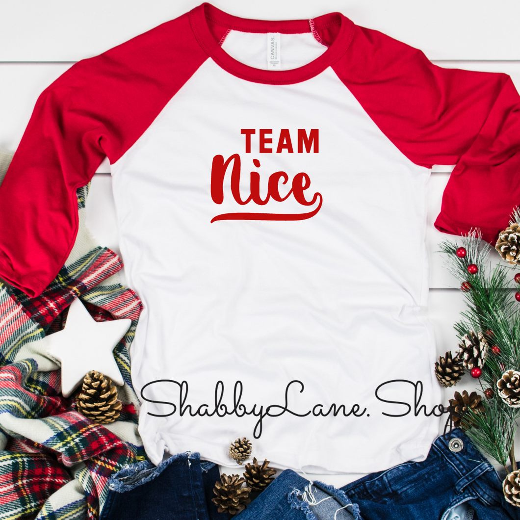 Team nice - red sleeves tee Shabby Lane   