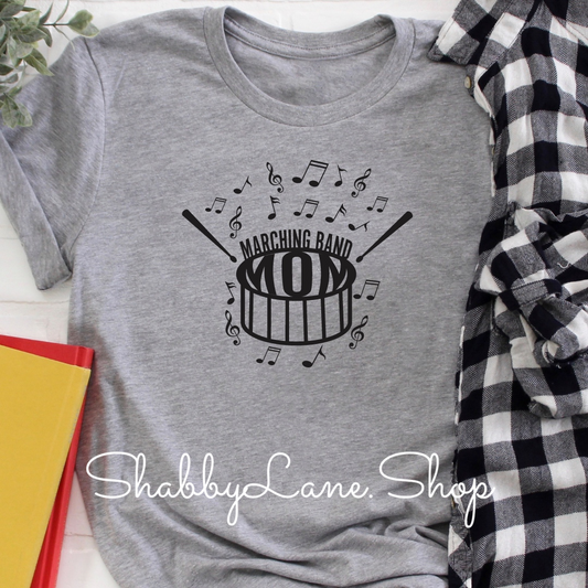 Marching band mom  drum - Gray tee Shabby Lane   