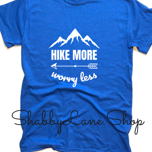 Hike More Worry Less - Royal blue tee Shabby Lane   