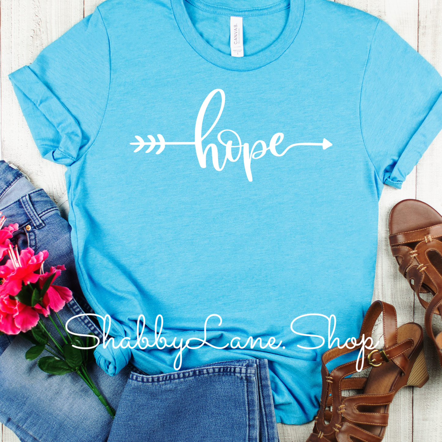 Hope arrow - Aqua tee Shabby Lane   