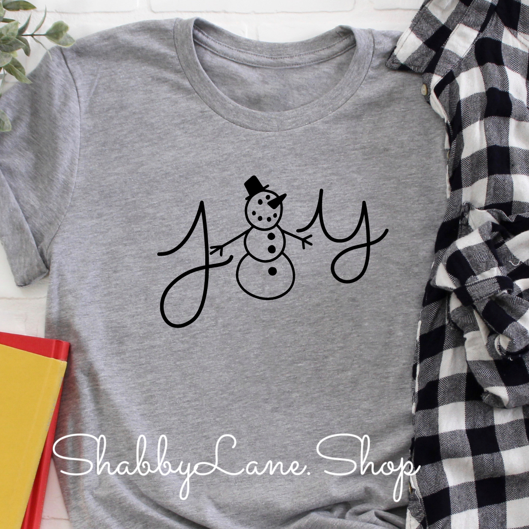 Joy snowman - Gray tee Shabby Lane   