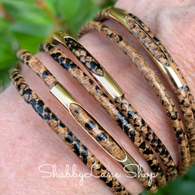 Load image into Gallery viewer, Gorgeous layered bracelet - snakeskin Faux leather Shabby Lane   
