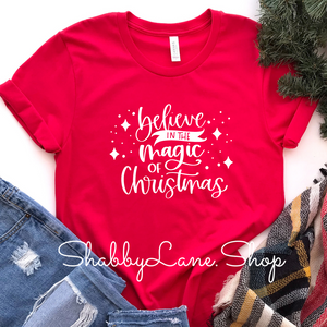 Believe in the magic of Christmas - Red Short Sleeve tee Shabby Lane   