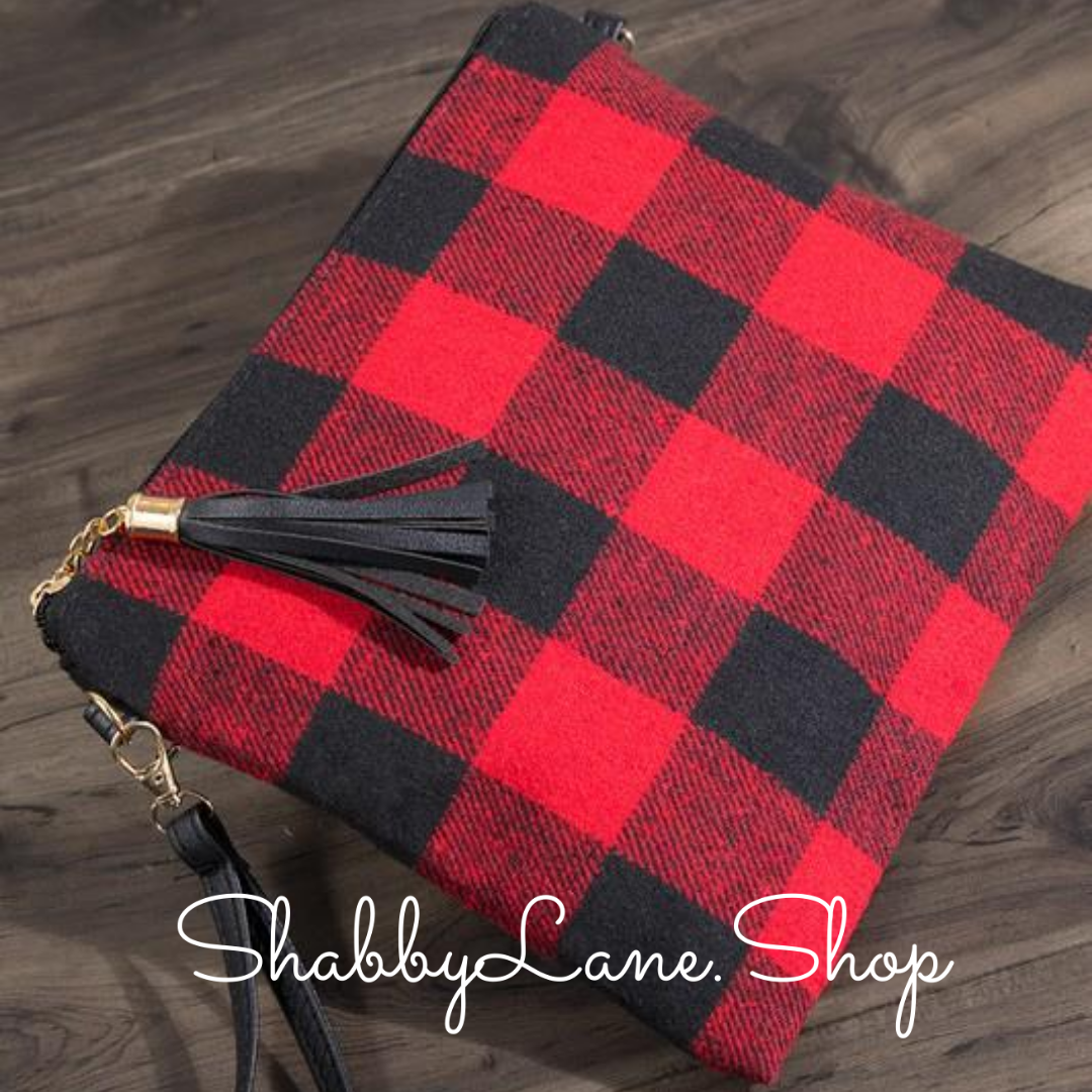 Red plaid crossbody/wristlet  Shabby Lane   