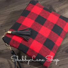 Load image into Gallery viewer, Red plaid crossbody/wristlet  Shabby Lane   