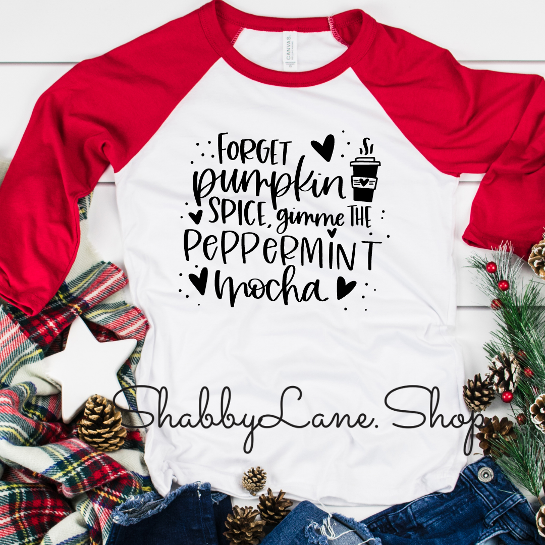 Gimme peppermint mocha - red sleeves tee Shabby Lane   