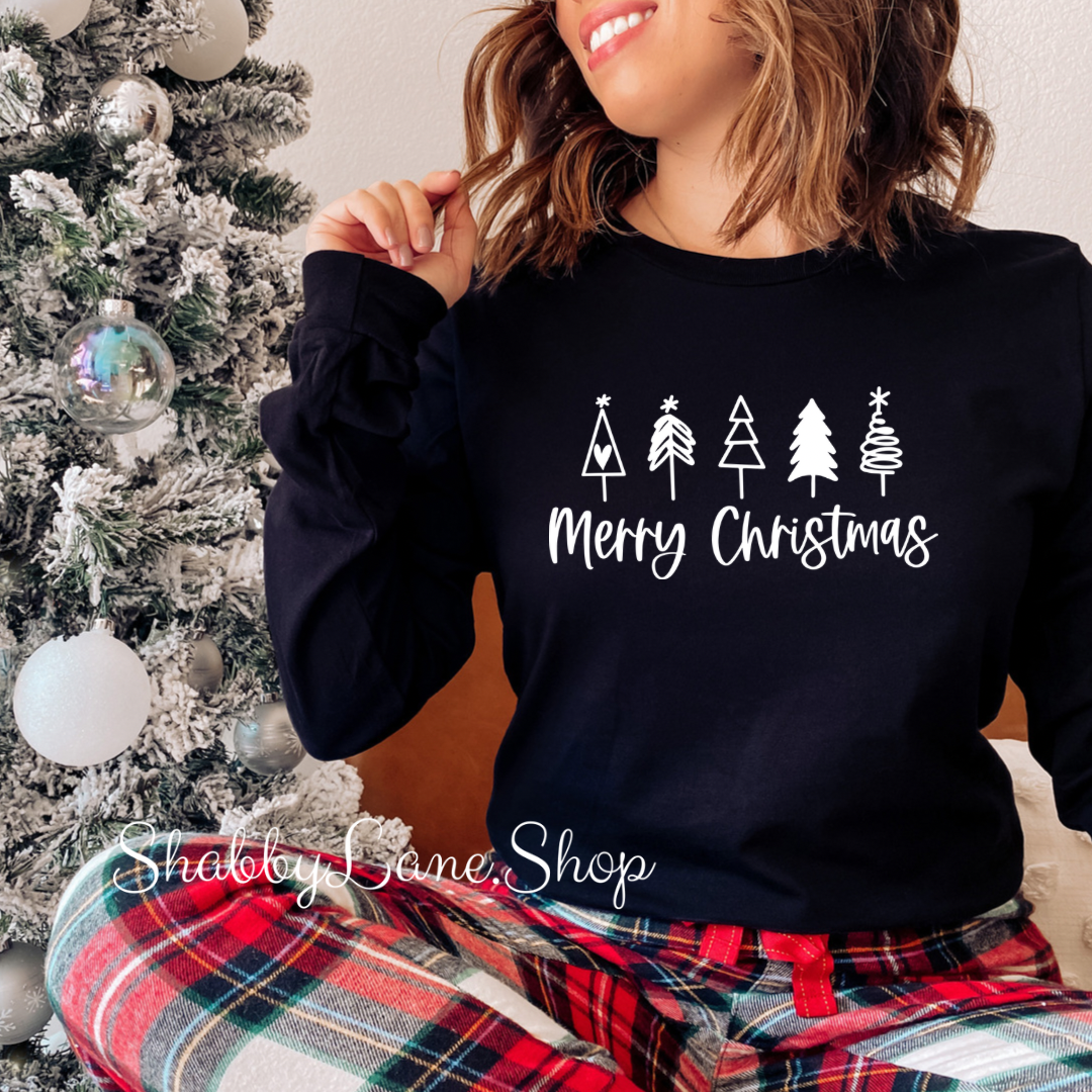 Merry Christmas trees - Black tee Shabby Lane   