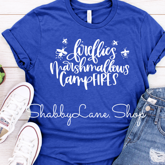 Fireflies and Marshmallows- Royal blue tee Shabby Lane   