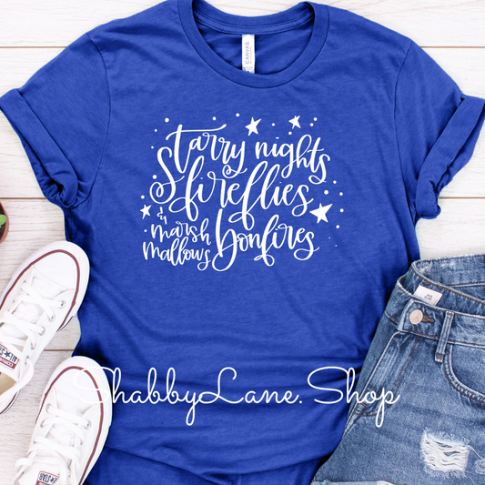 Starry nights  - Royal Blue tee Shabby Lane   