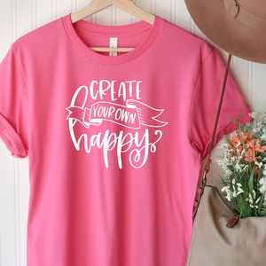Create  your own Happy - Pink tee Shabby Lane   
